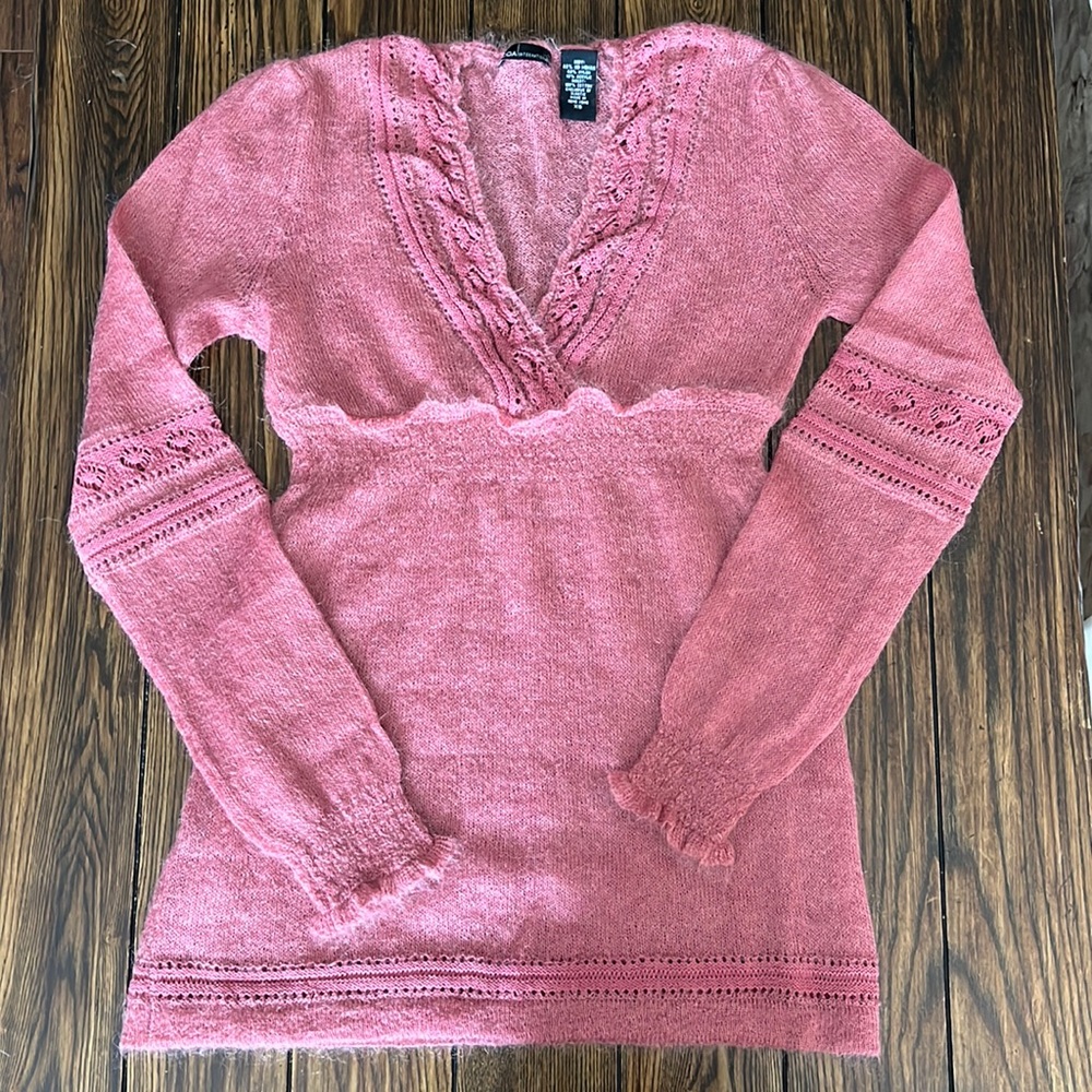 Moda International pink mohair blend sweater
